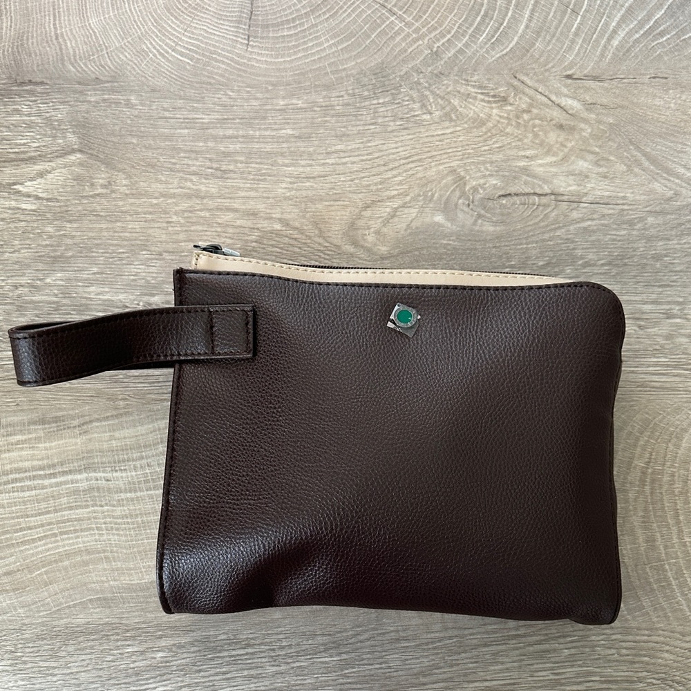 Men’s Bvlgari Dark Brown Leather Toiletry Bag-Sealed, Never Opened